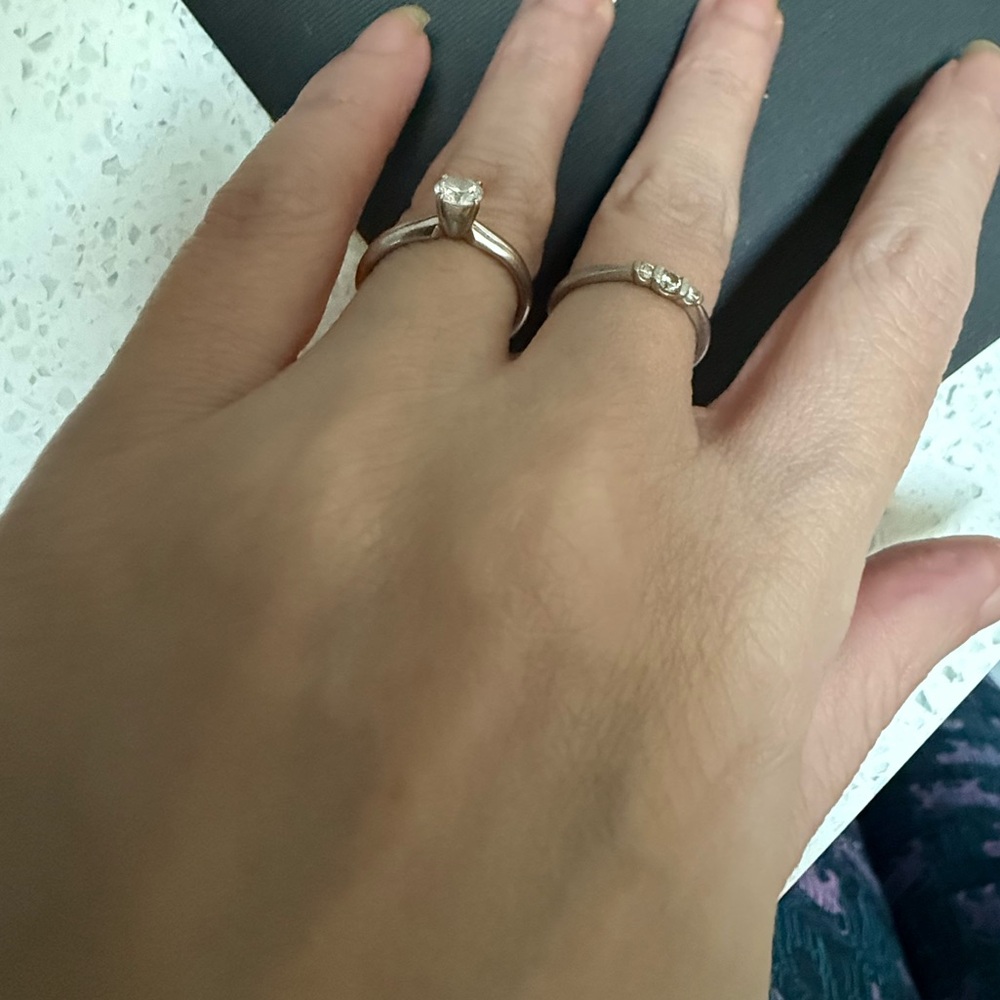 Ben Bridge Platinum setting .42 karat diamond ring with AGS certificate 4.5 size